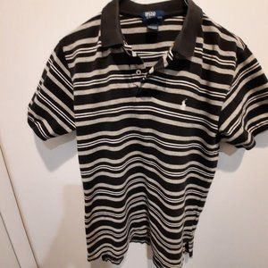 Polo Ralph Lauren Polo Youth L 14-16 Black/White Striped Pony Shirt